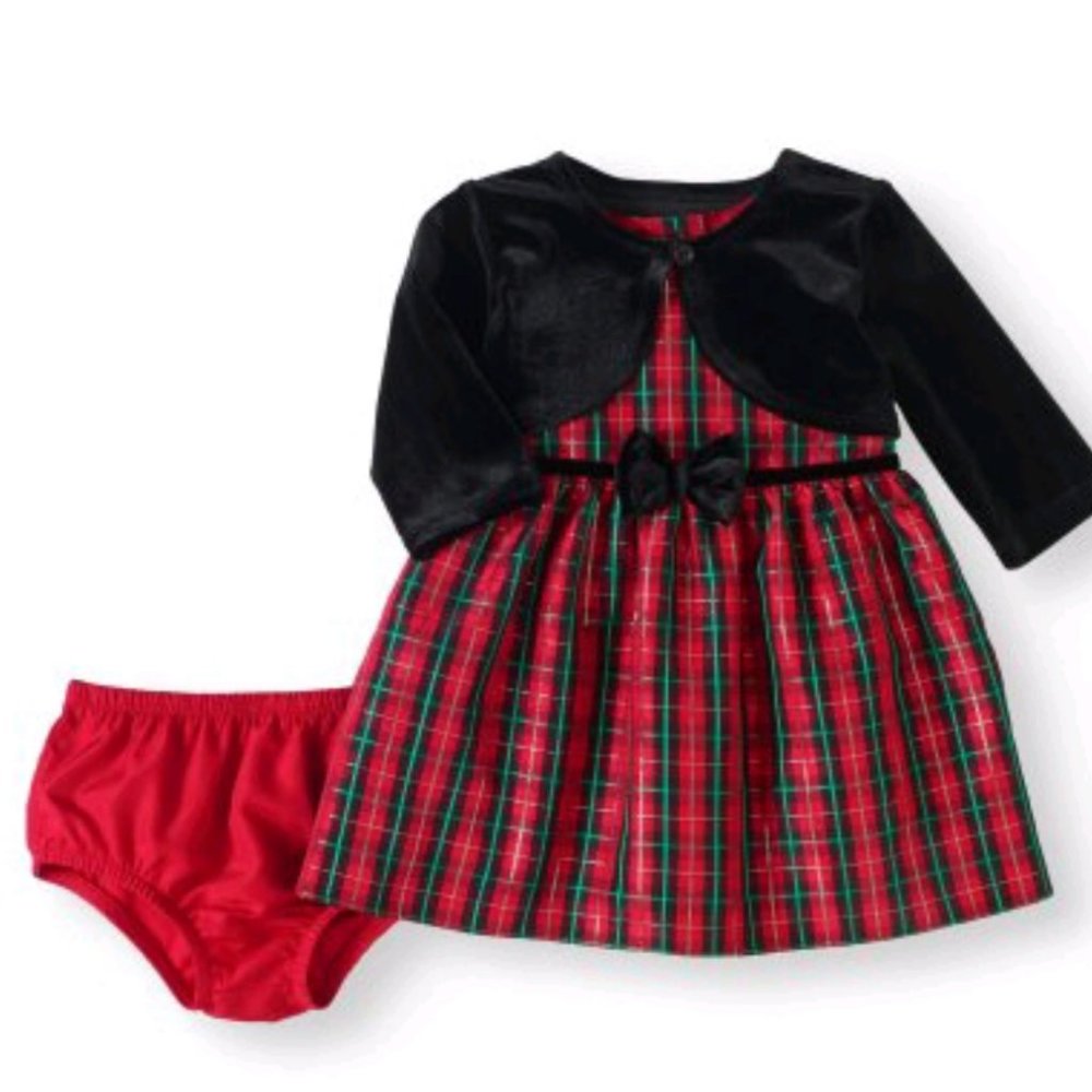 GEORGE Girl Toddler Plaid Dress 3 Piece Set